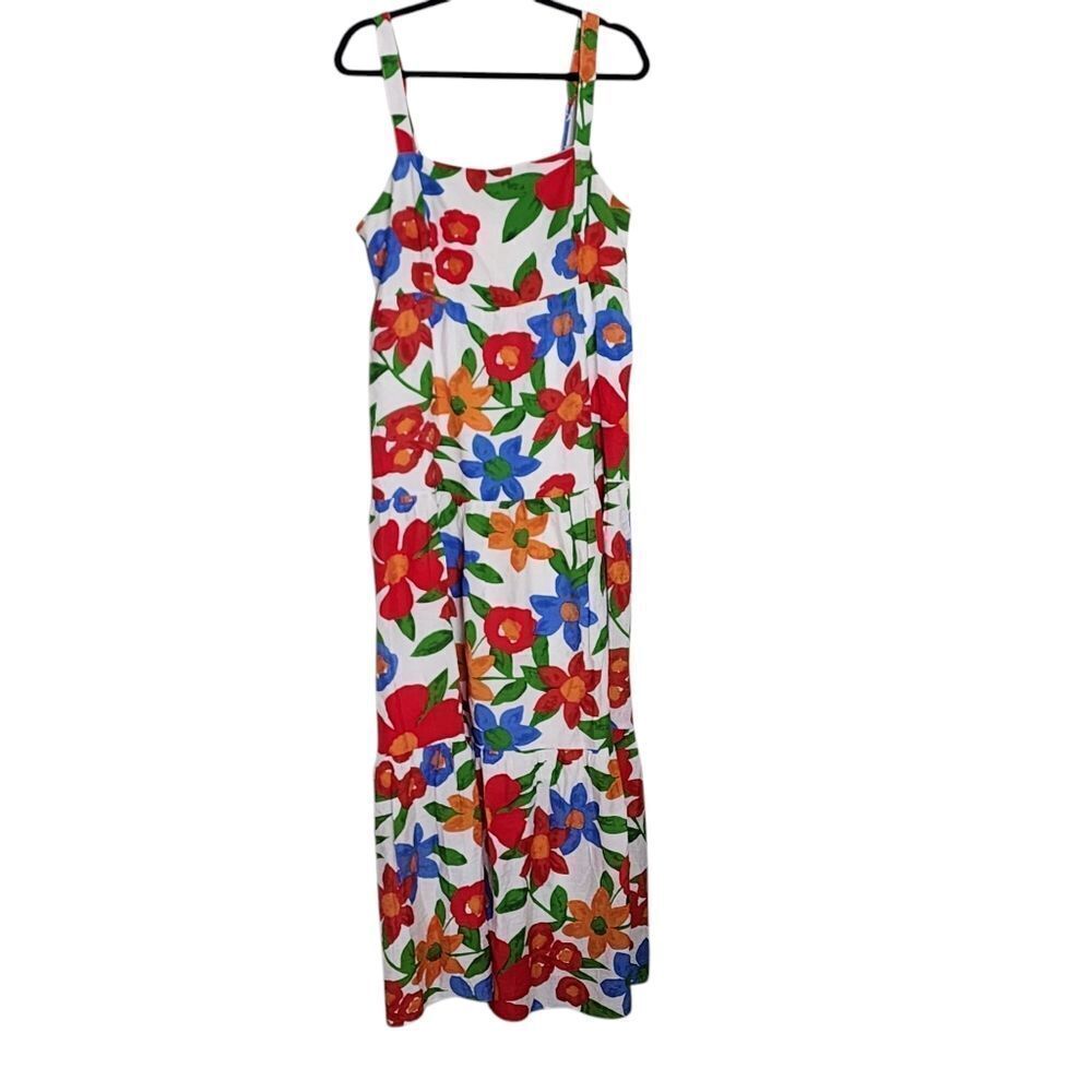 Skies Are Blue Isabel maxi dress floral tiered Summer Garden Resort Boho L